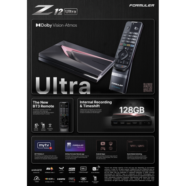 Formuler Z12 Ultra : L'expérience de divertissement ultime en 4K et Dolby Vision